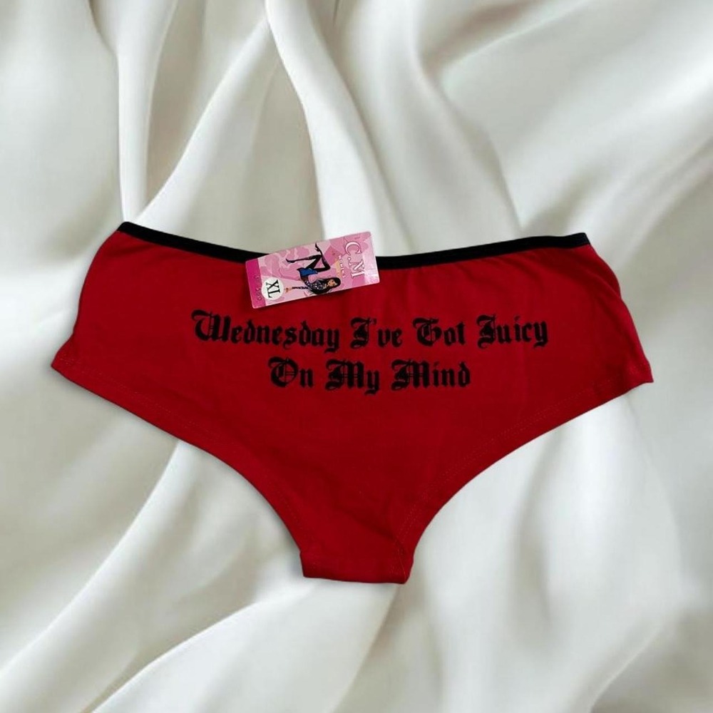 NWT Juicy Couture style red black cheeky panties y2k vintage mcbling